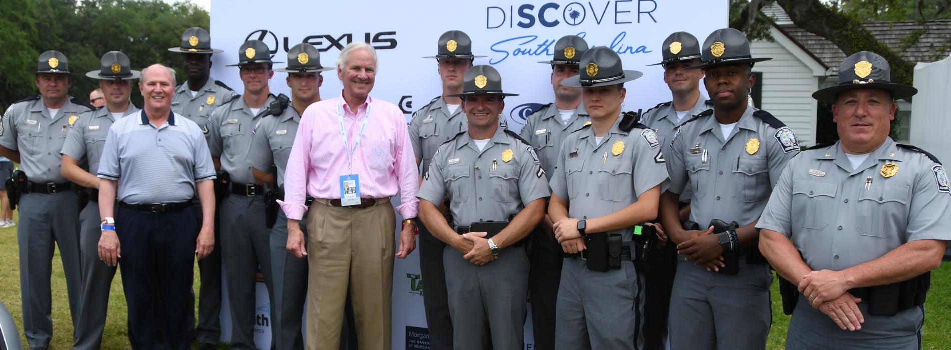 Governor McMaster takes a photo with members of the state Highway Patrol.